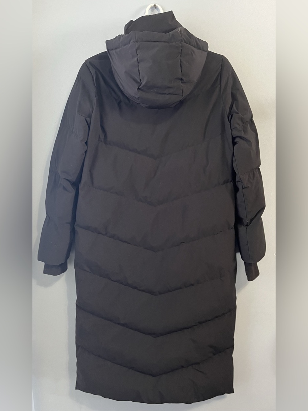 Zara Black Water & Wind Protection Hooded Down Feather Long Puffer Coat Size XS - Picture 2 of 15